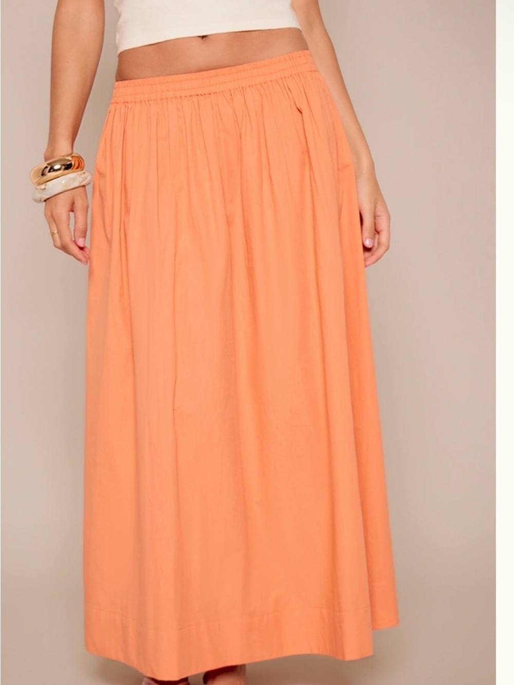 PrettyLittleThing Peach Orange Maxi Skirt